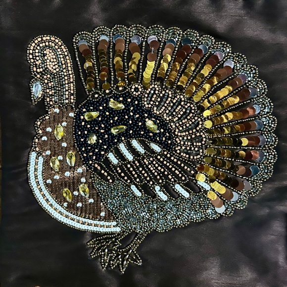 Pier One (Newport) • Turkey Time • 4 Pillow Cases • Brown/Gold • Sequins/ Beaded - Picture 12 of 16
